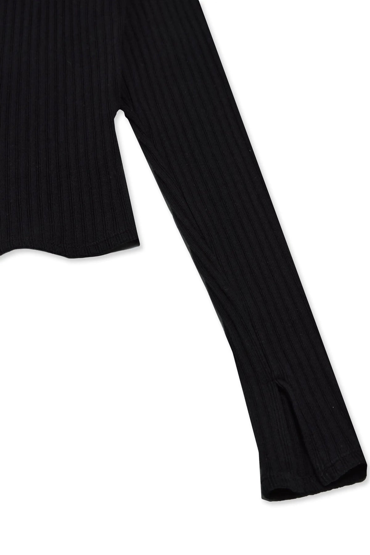 Rib Knit Cardi Black
