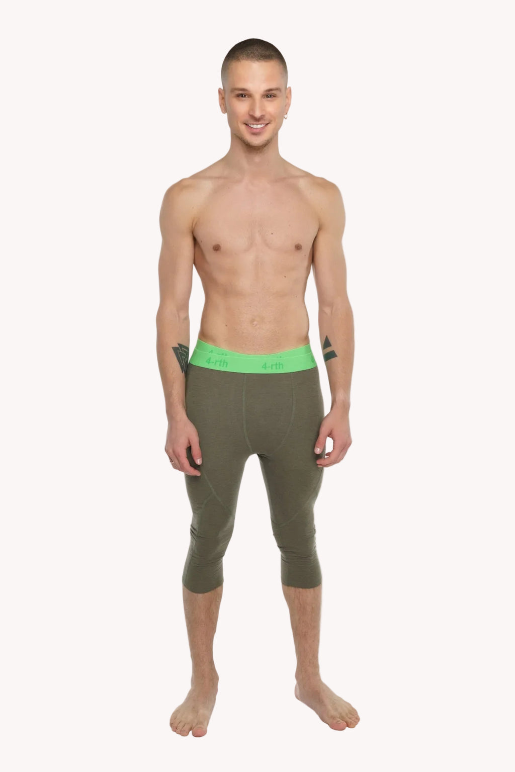 Performance Yoga Leggings - 3/4 (Olive Green)