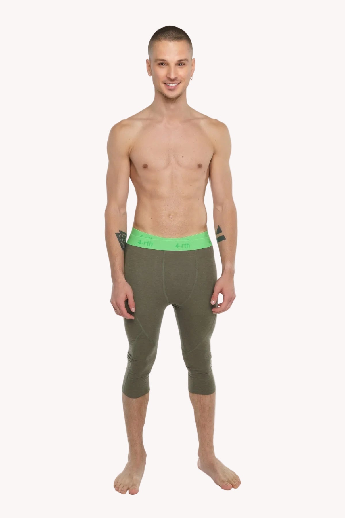 Performance Yoga Leggings - 3/4 (Olive Green)