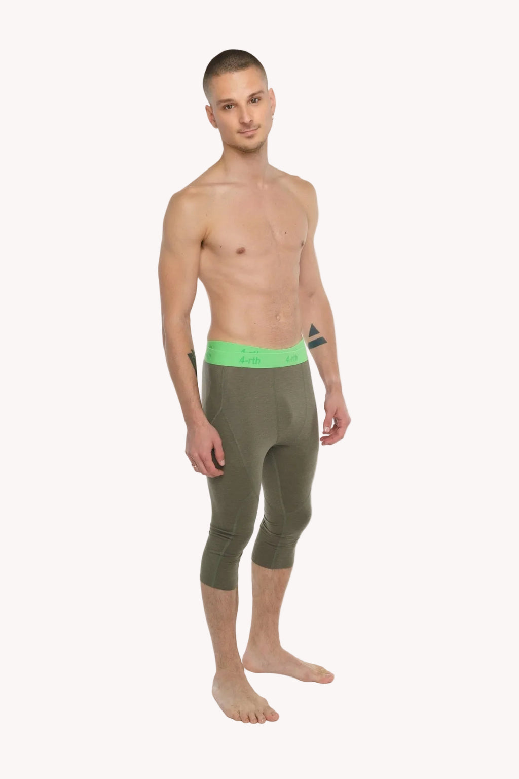 Performance Yoga Leggings - 3/4 (Olive Green)