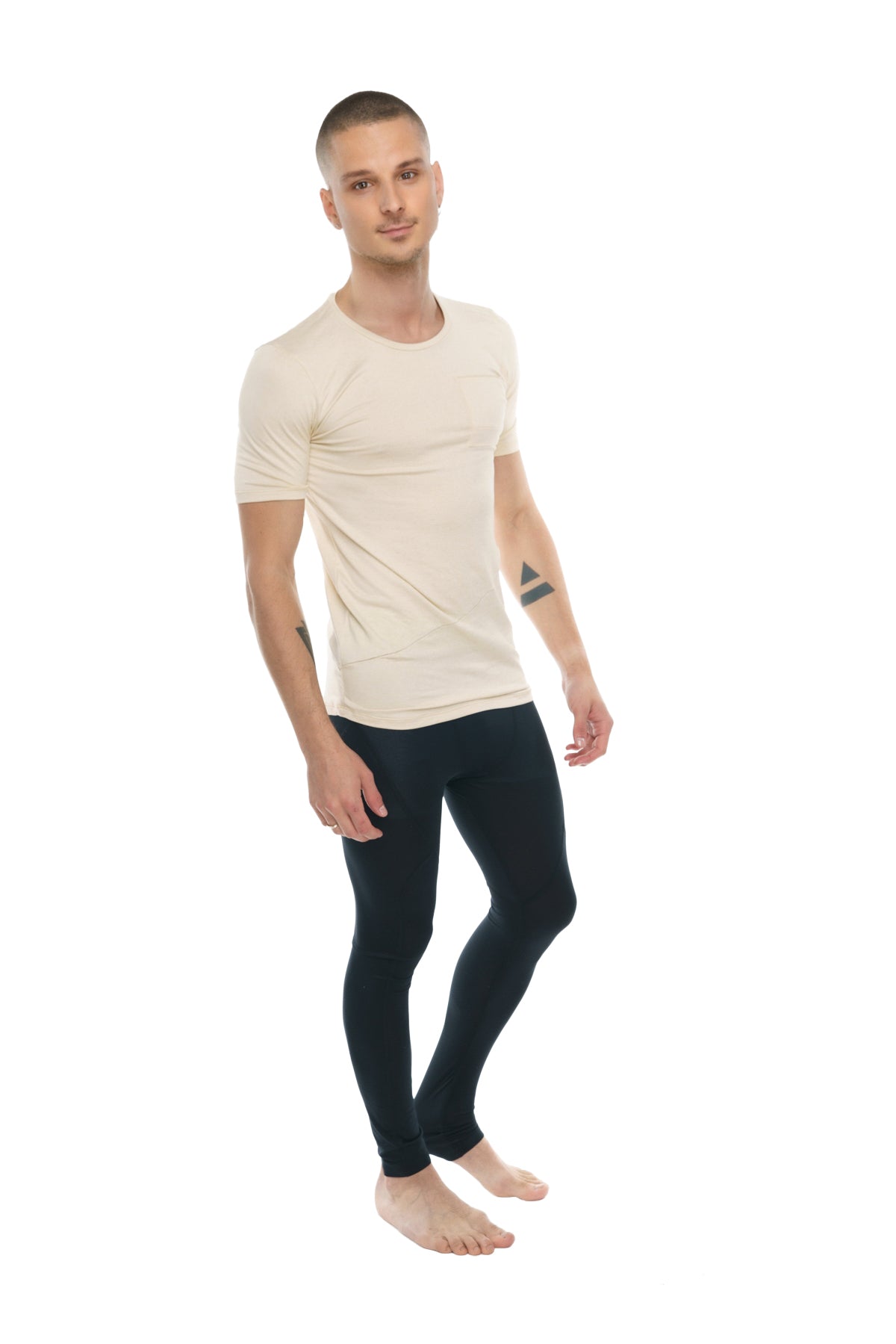 Perfect Pocket Crew-Neck Tee (Sand Beige)