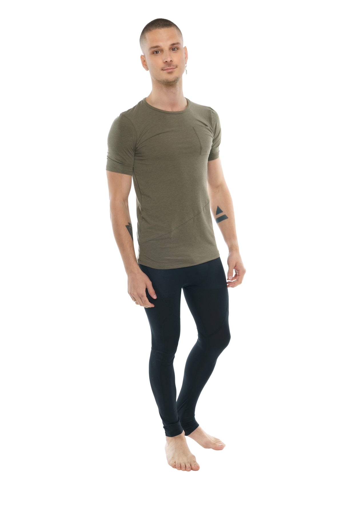 Perfect Pocket Crew-Neck Tee (Olive Green)
