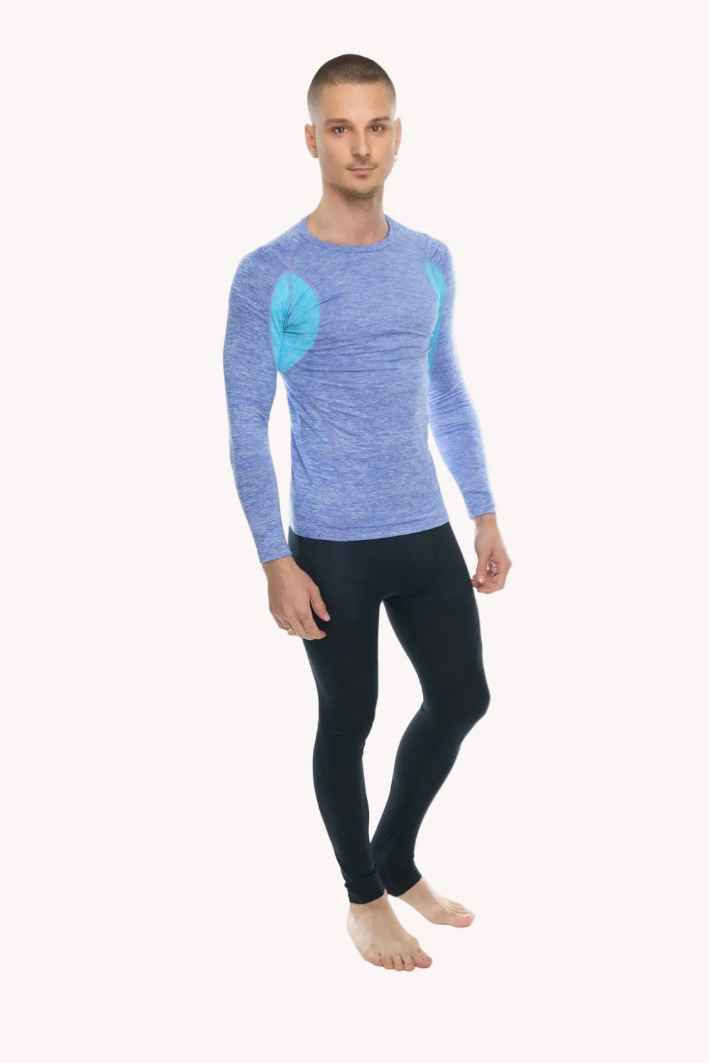 Designer Raglan Crew-Neck Tee - Long Sleeve (Lavender w/Coral Accent)