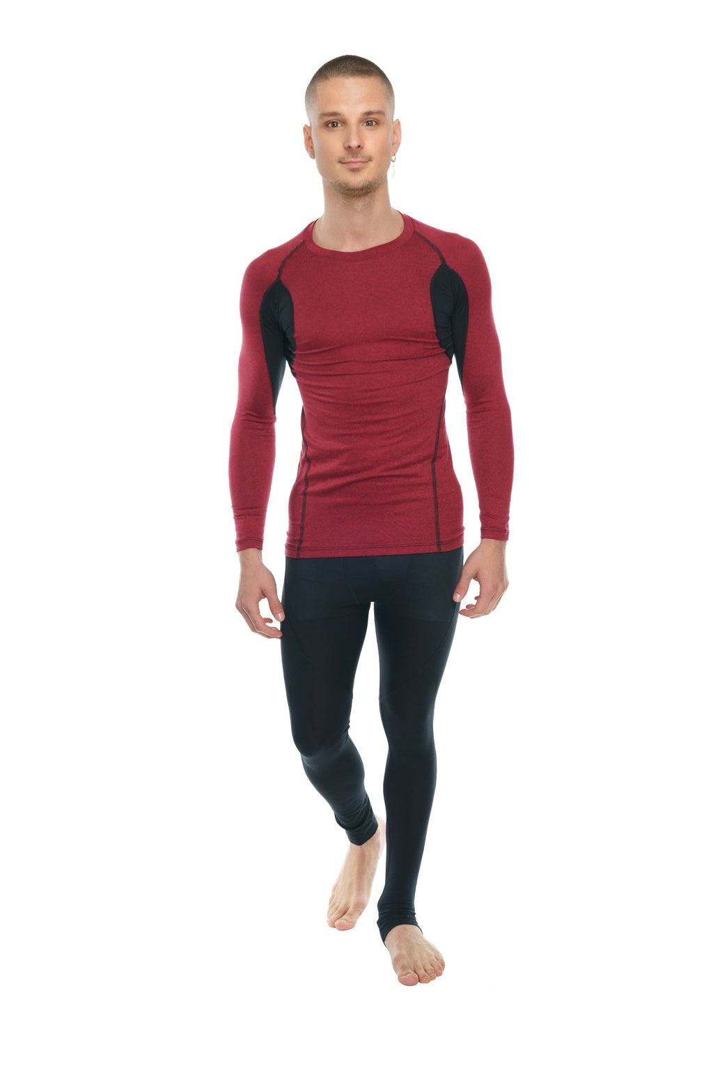 Designer Raglan Crew-Neck Tee - Long Sleeve (Brick w/Black Accent)