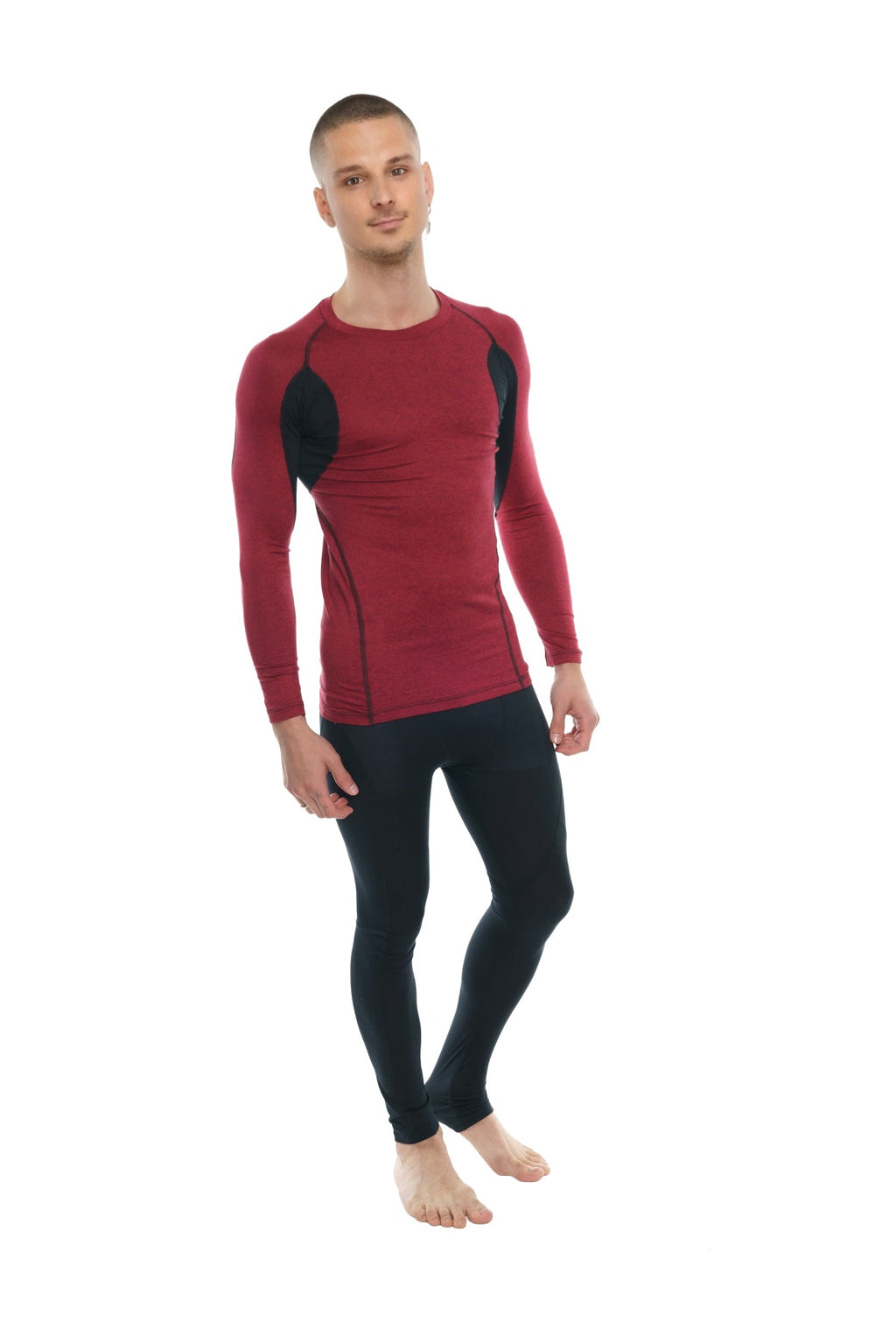Designer Raglan Crew-Neck Tee - Long Sleeve (Brick w/Black Accent)