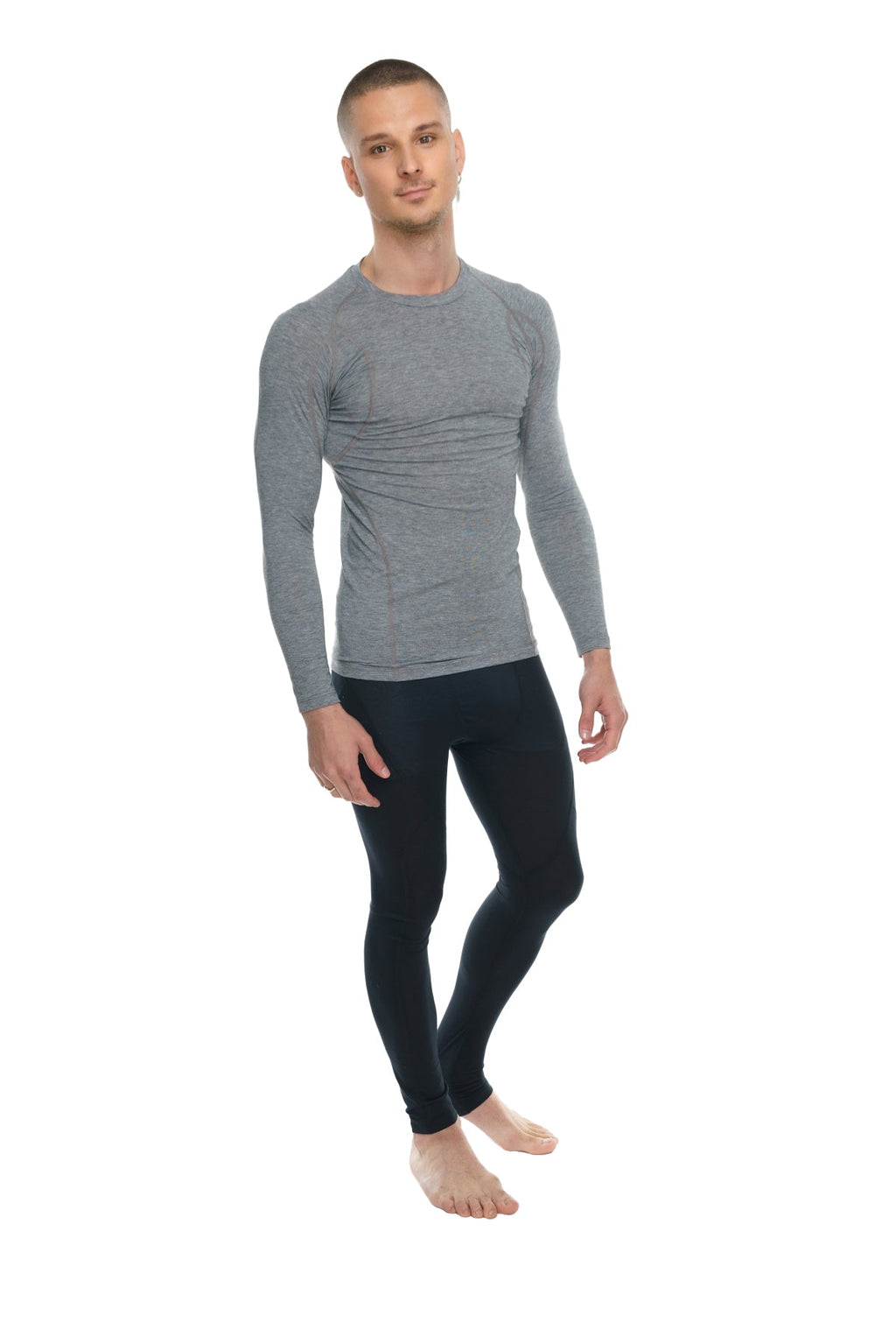 Designer Raglan Crew-Neck Tee - Long Sleeve (Steel Gray)