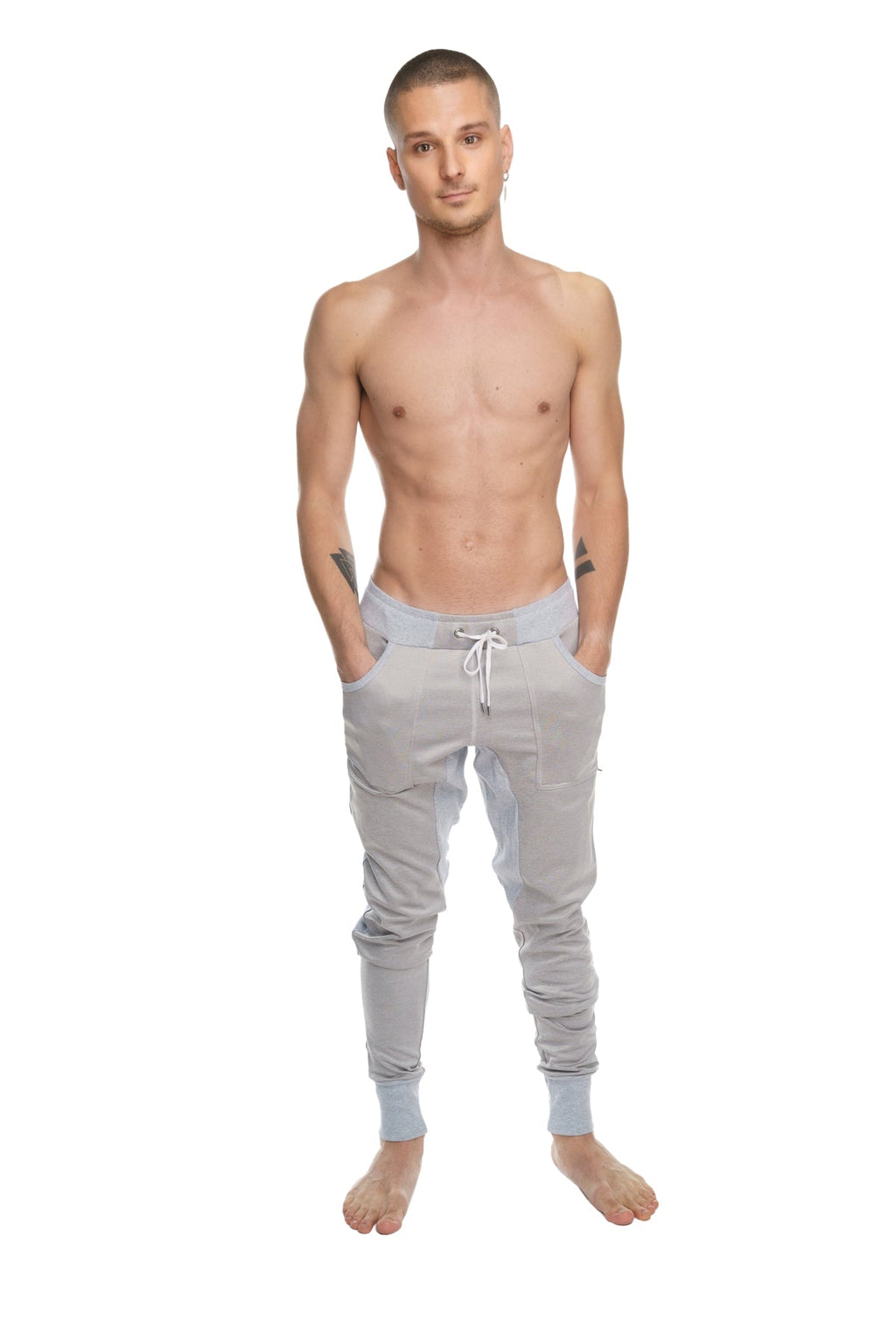 **Winter Edition** Performance-Luxe-Fleece Long Cuffed Jogger & Yoga Sweat Pants (Stainless Steel Grey)