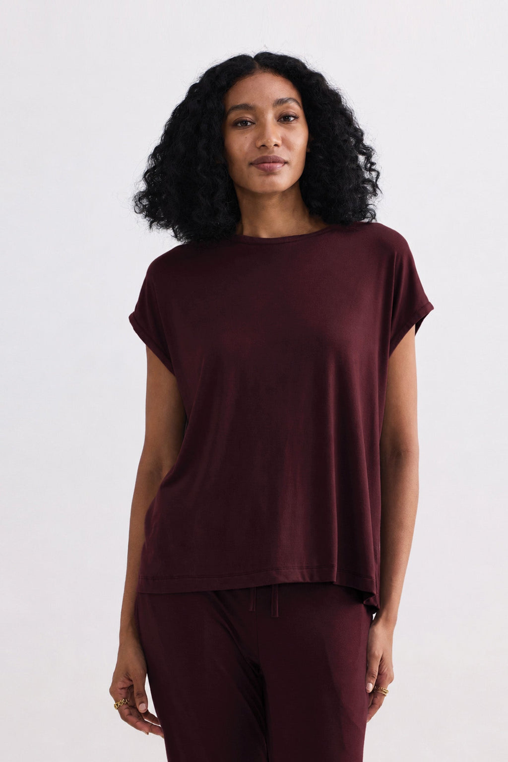 Wide Leg Pant in Merlot