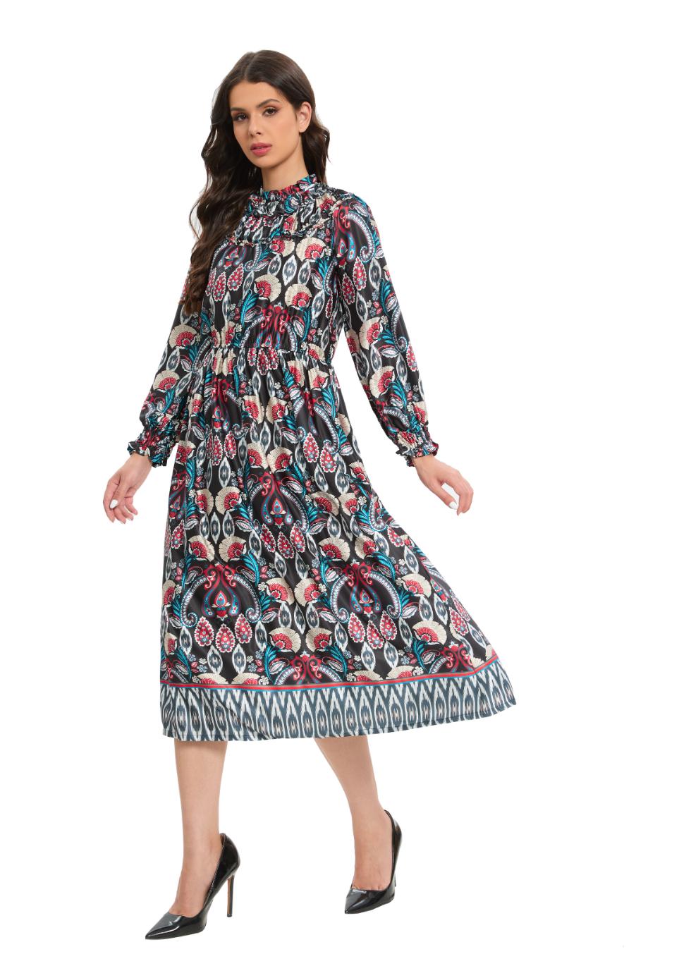 Vintage-Inspired Ruffle Yoke Paisley Dress | Miss Finch NYC