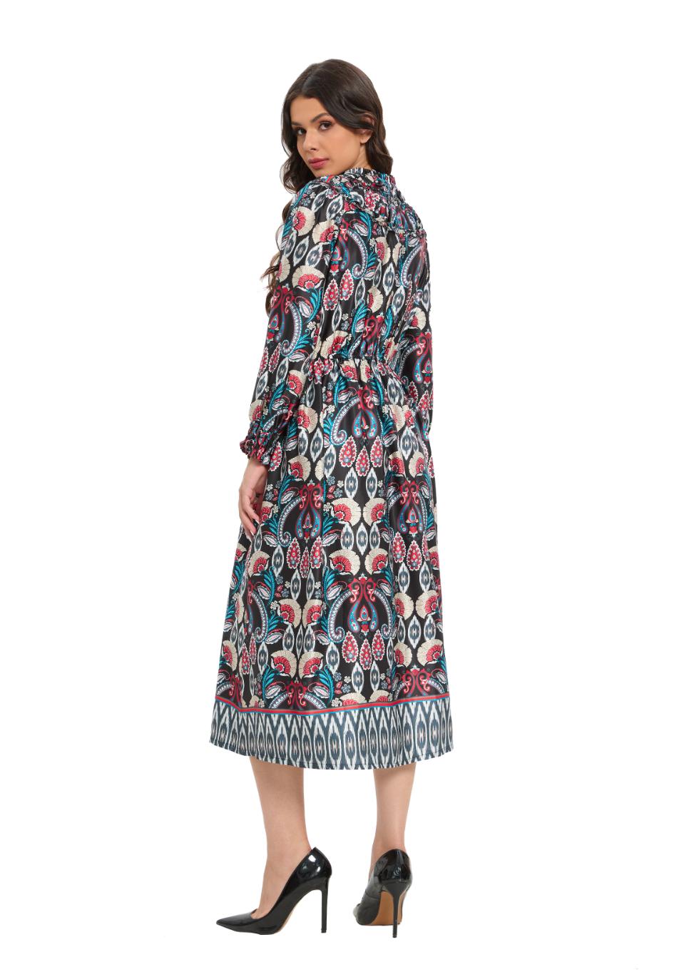 Vintage-Inspired Ruffle Yoke Paisley Dress | Miss Finch NYC