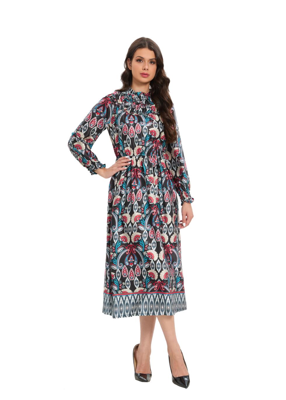 Vintage-Inspired Ruffle Yoke Paisley Dress | Miss Finch NYC