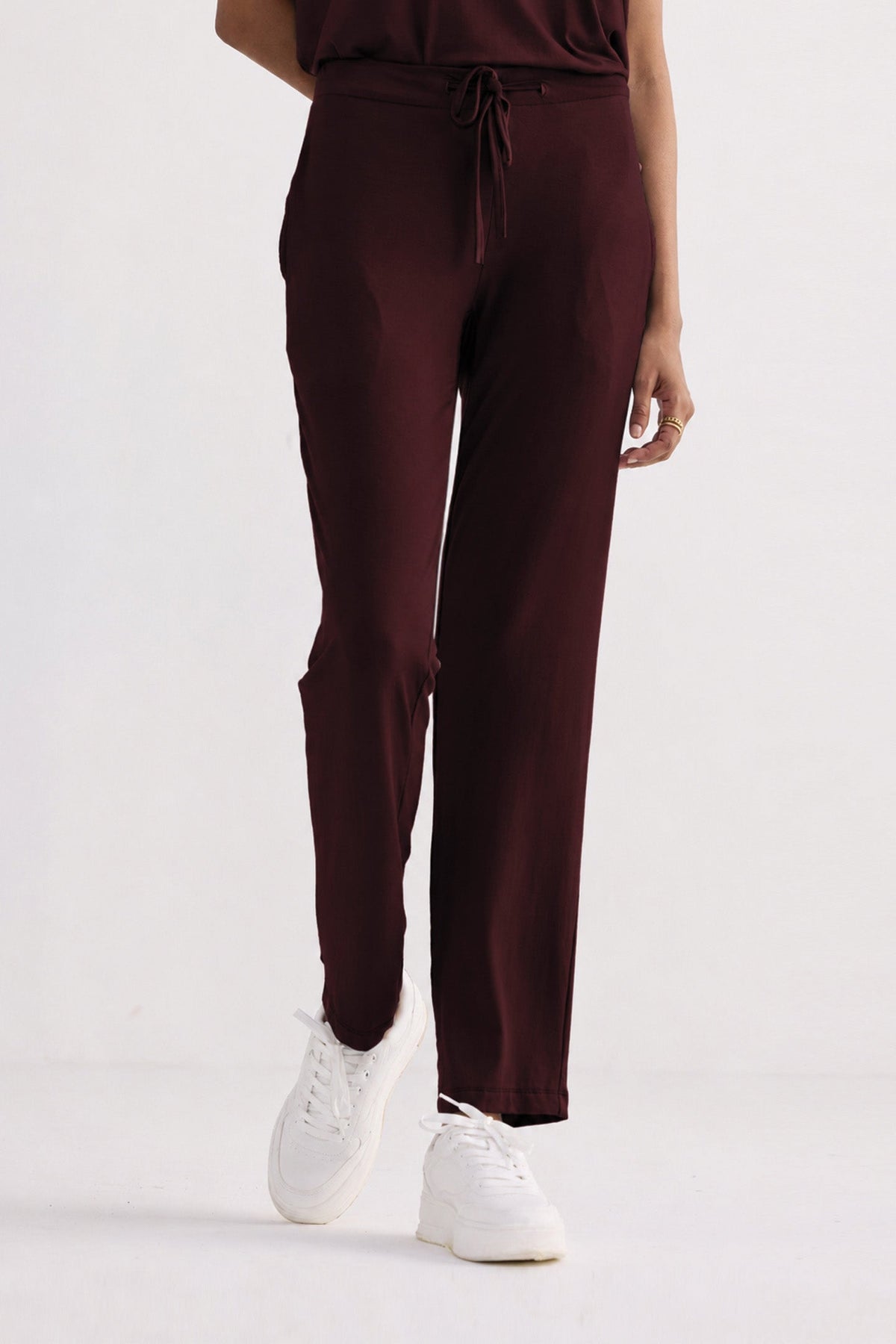 Relaxed Tee Set in Merlot