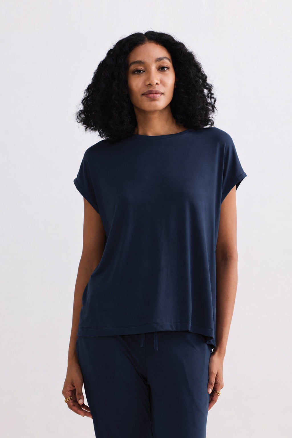Wide Leg Pant in Navy