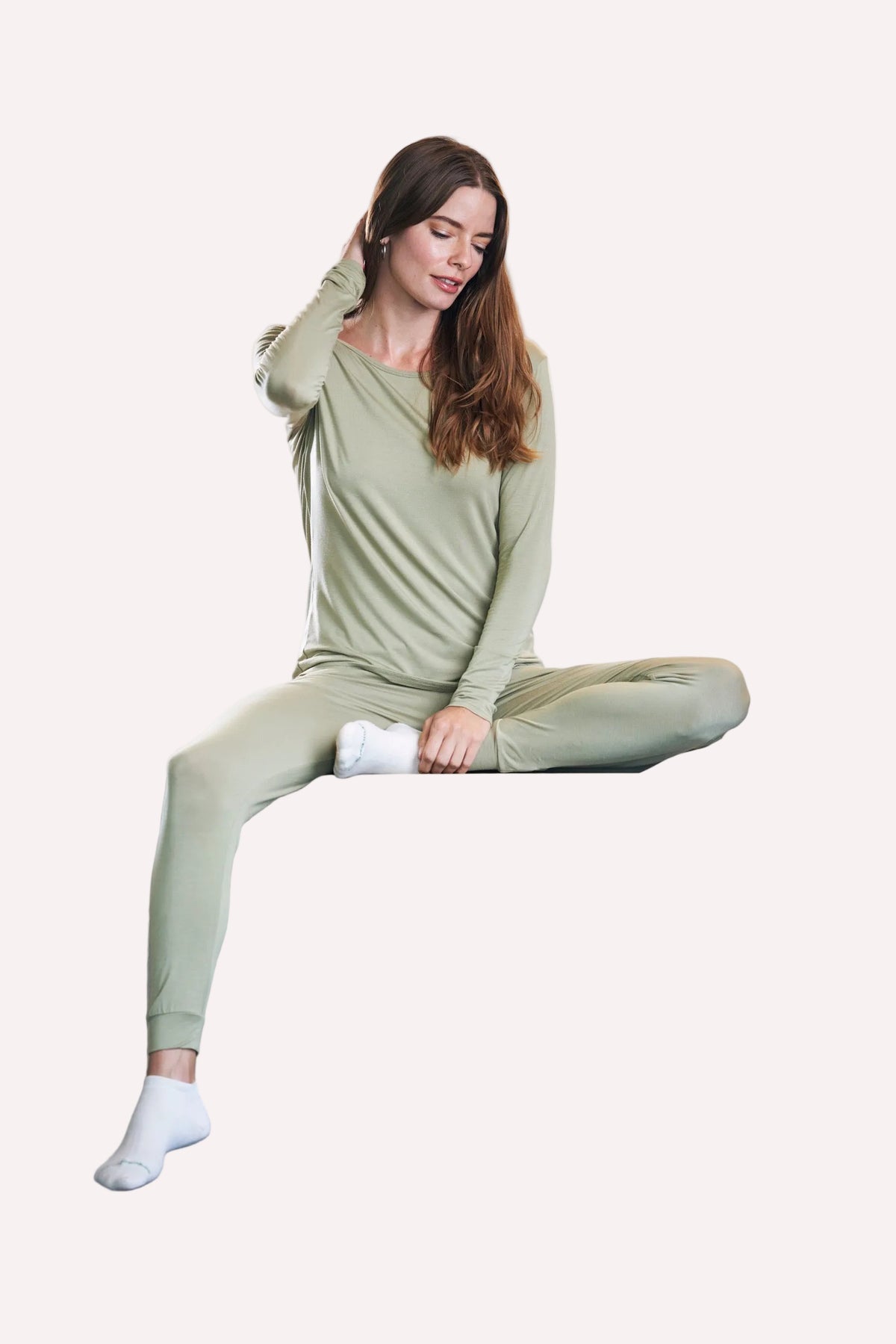 Women's Bamboo Lounge Set - Long Sleeve T-Shirt and Jogger Pants