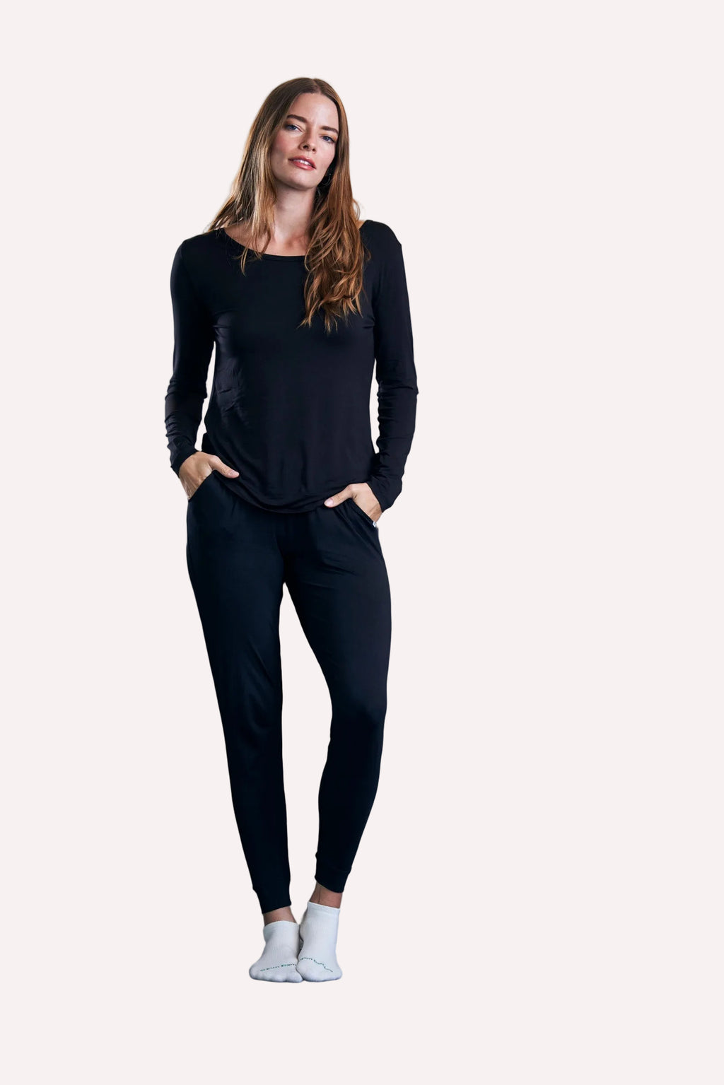 Women's Bamboo Lounge Set - Long Sleeve T-Shirt and Jogger Pants