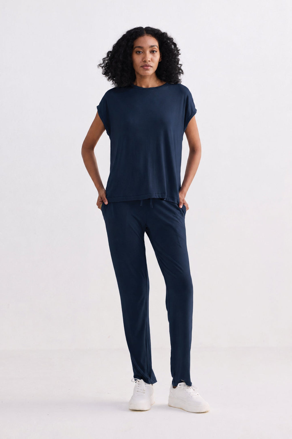 Wide Leg Pant in Navy