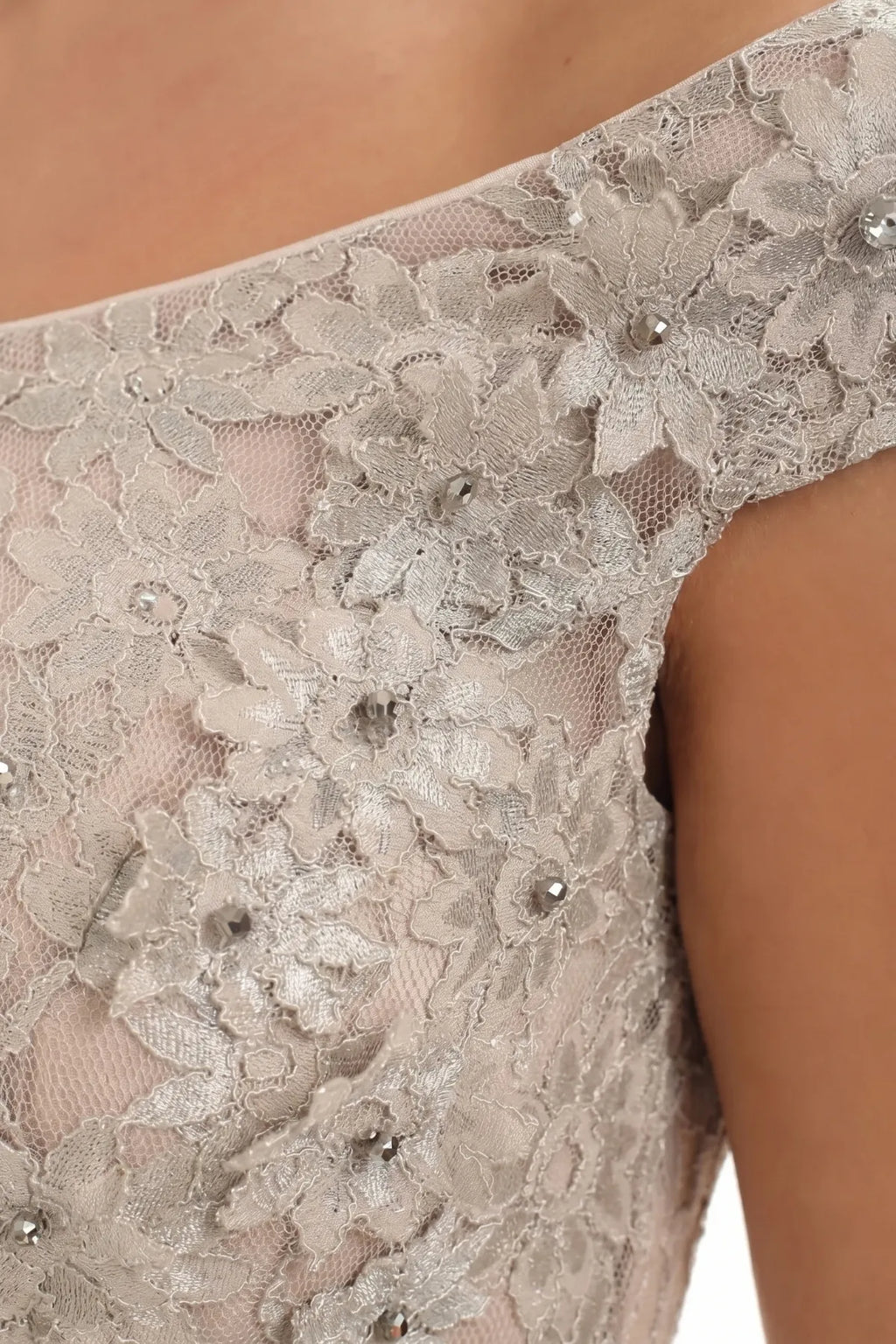 Beige Maxi Lace Gown, Bruna
