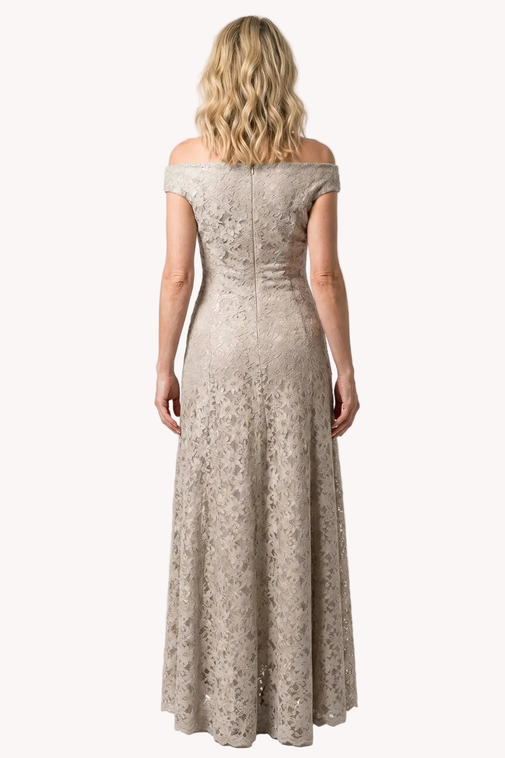 Beige Maxi Lace Gown, Bruna