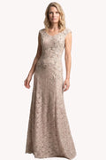 Beige Maxi Lace Gown, Bruna