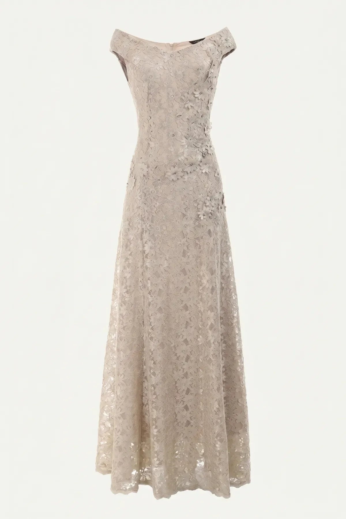 Beige Maxi Lace Gown, Bruna