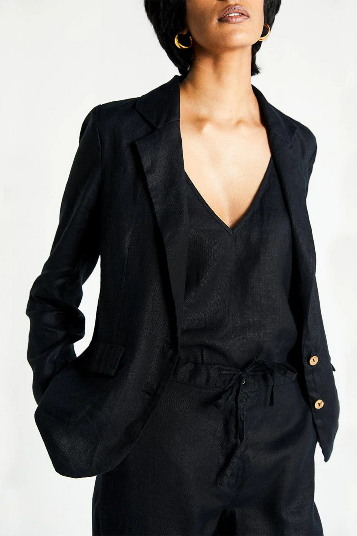 Hemp Three Piece Set in Black
