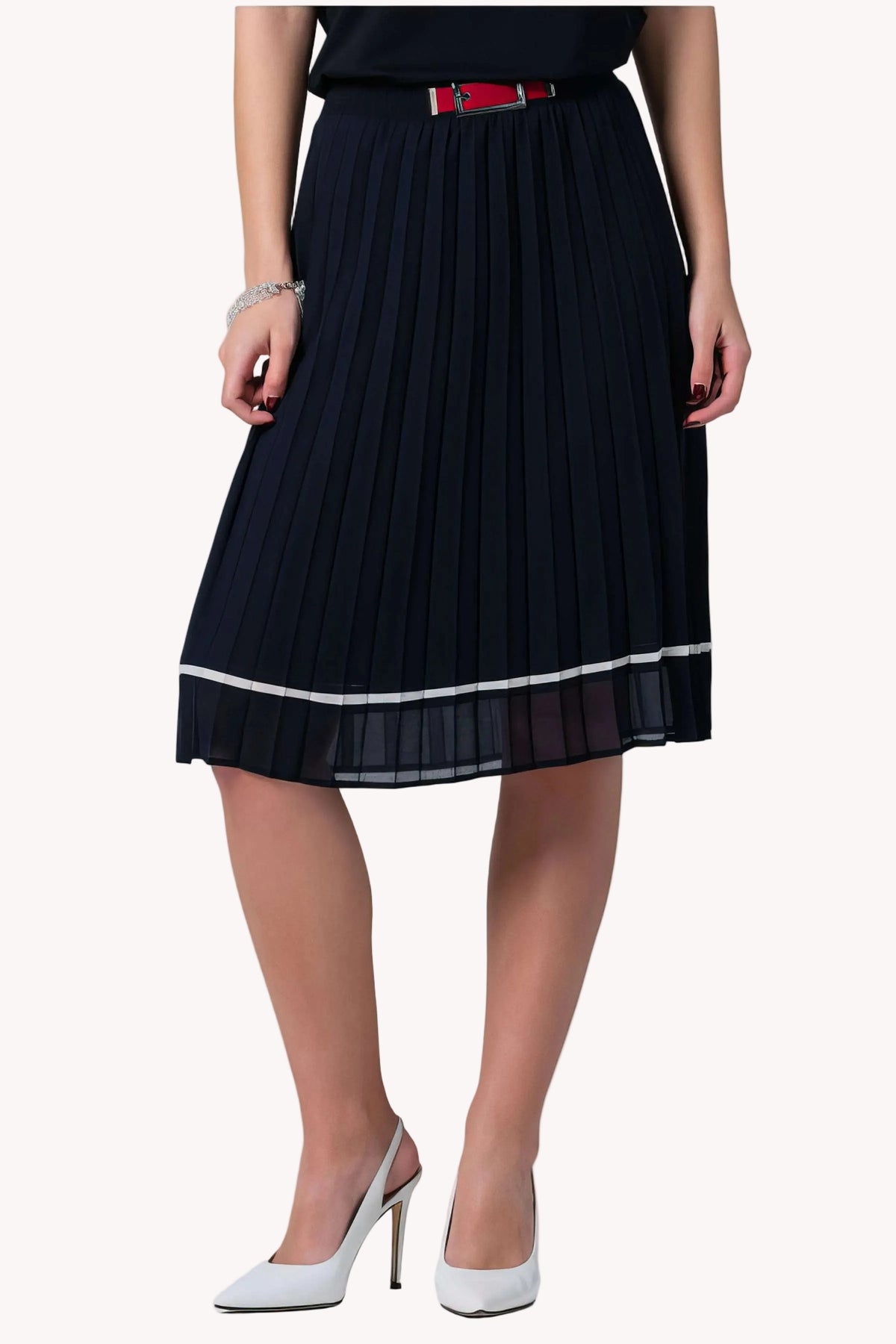 Navy Pleated Skirt, Lola