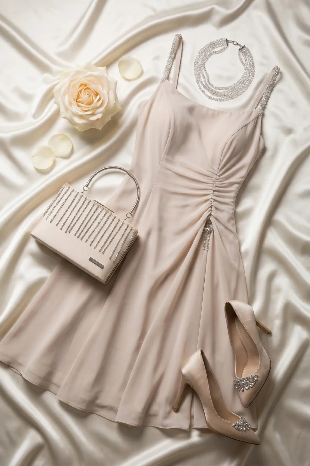 Beige Short Dress, Lesli