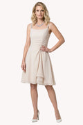 Beige Short Dress, Lesli