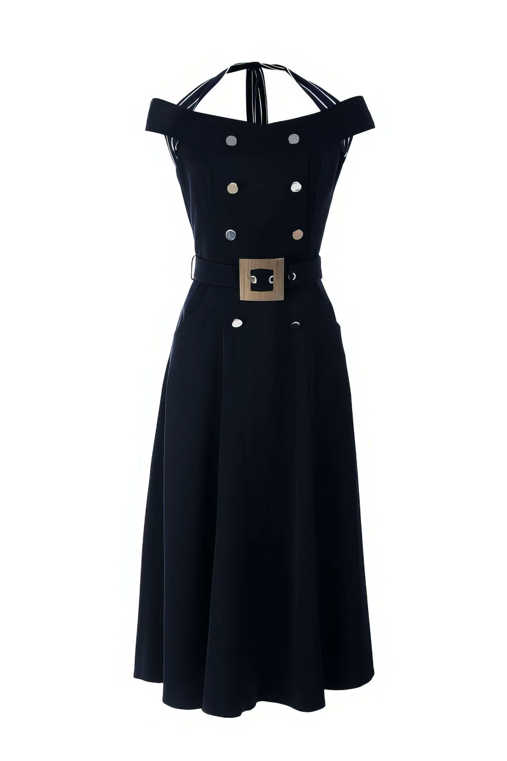 Navy Off-Shoulder Dress, Greta