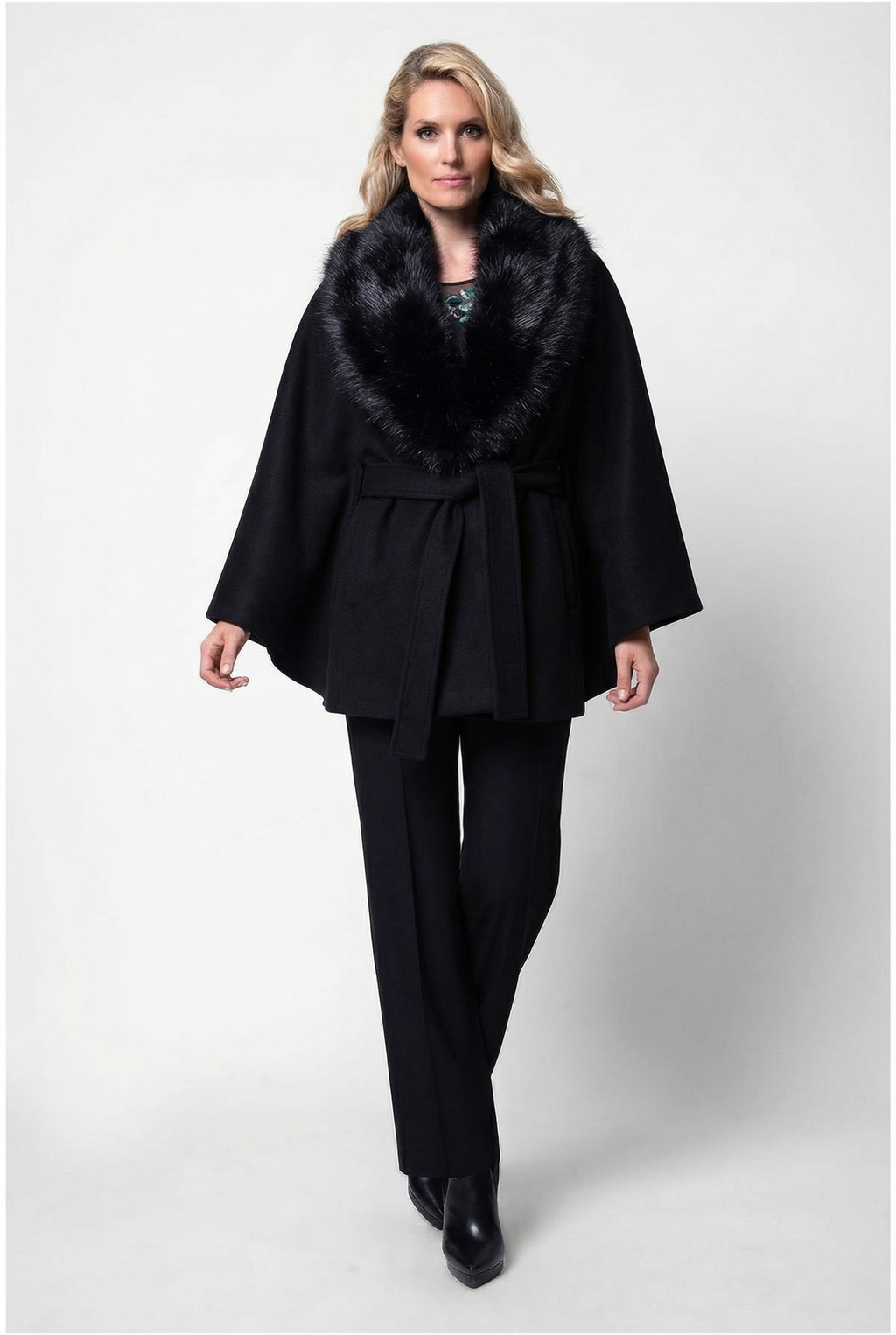 Black Wool Cape, Selina
