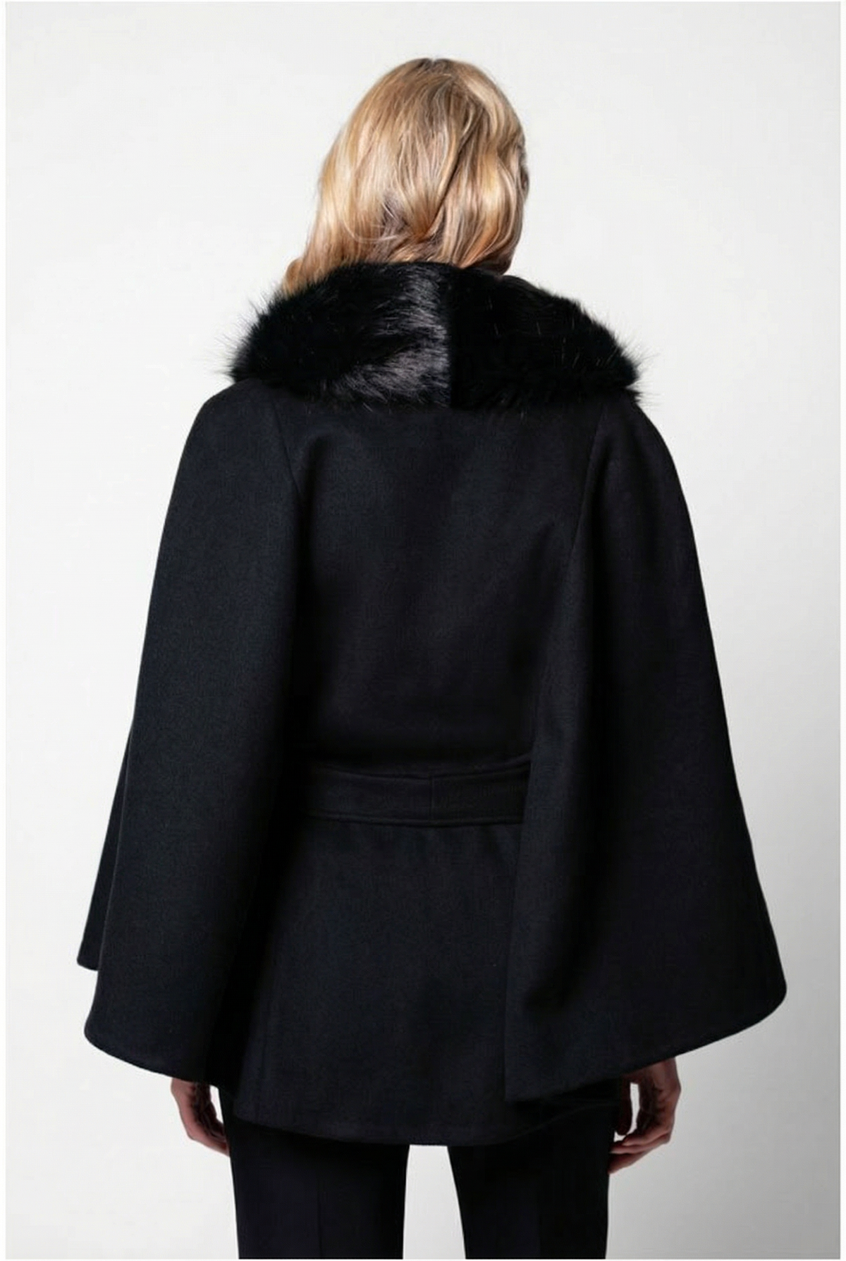 Black Wool Cape, Selina
