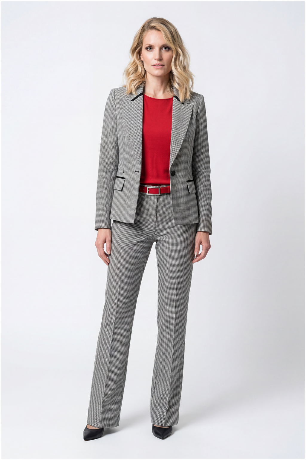 Multicolor Houndstooth Tailored Pants, Elena