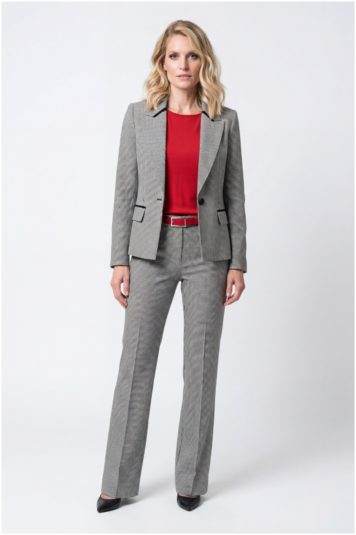 Multicolor Houndstooth Tailored Pants, Elena