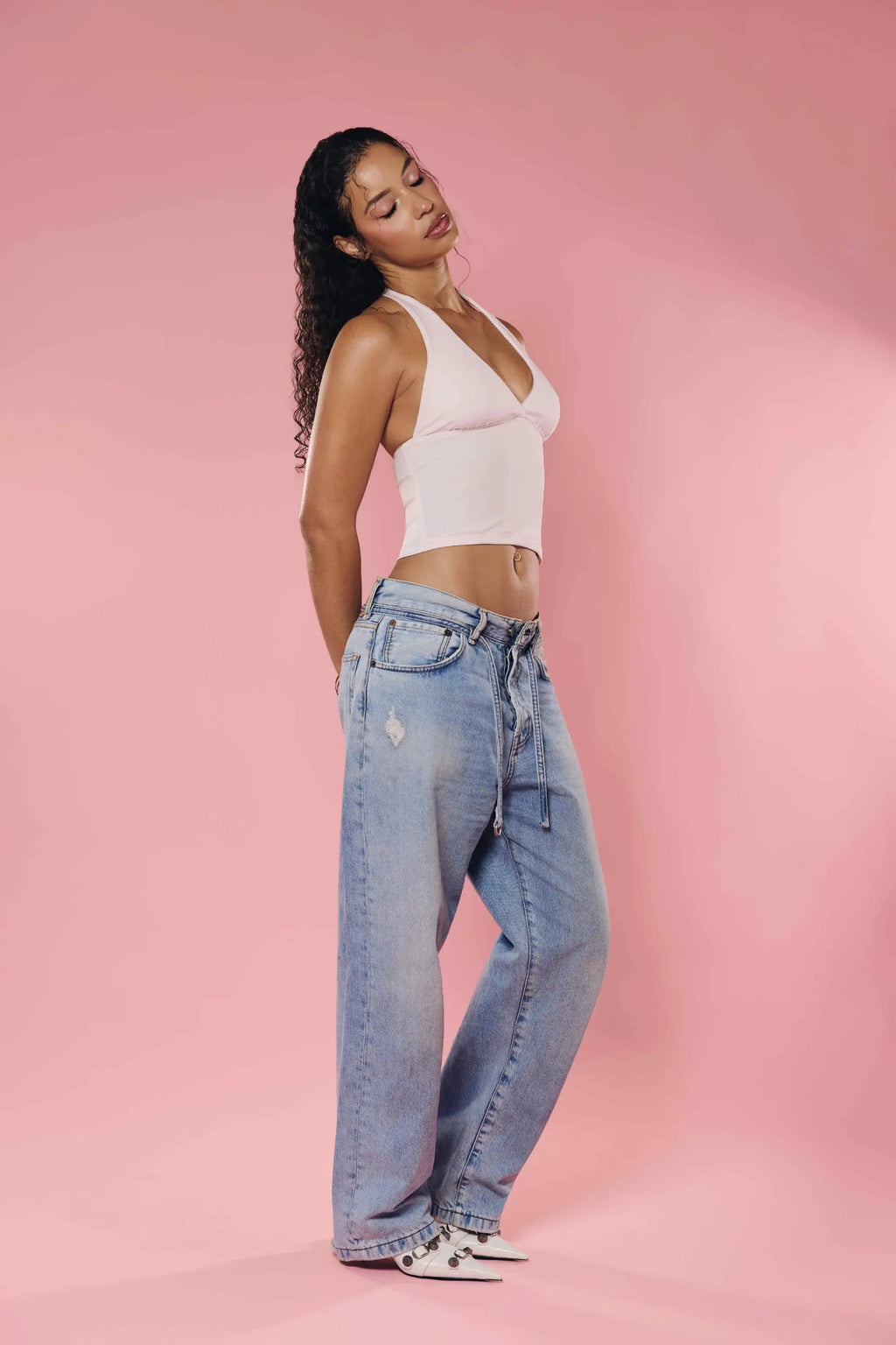Halterneck Top Baby Pink