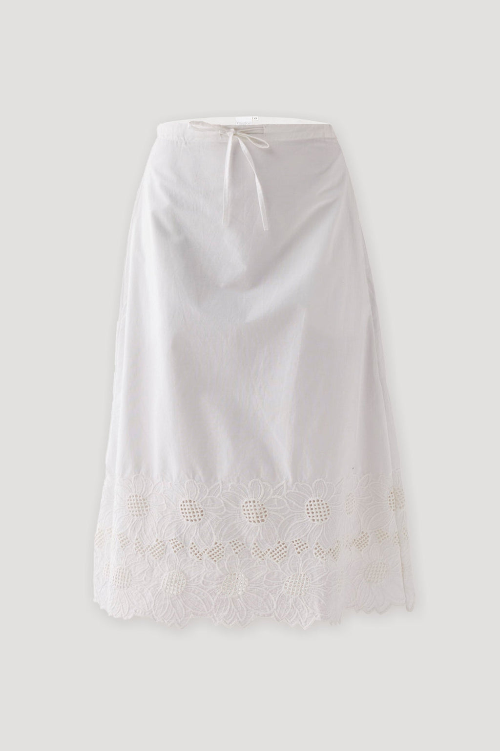 Embroidered Midi Skirt in White