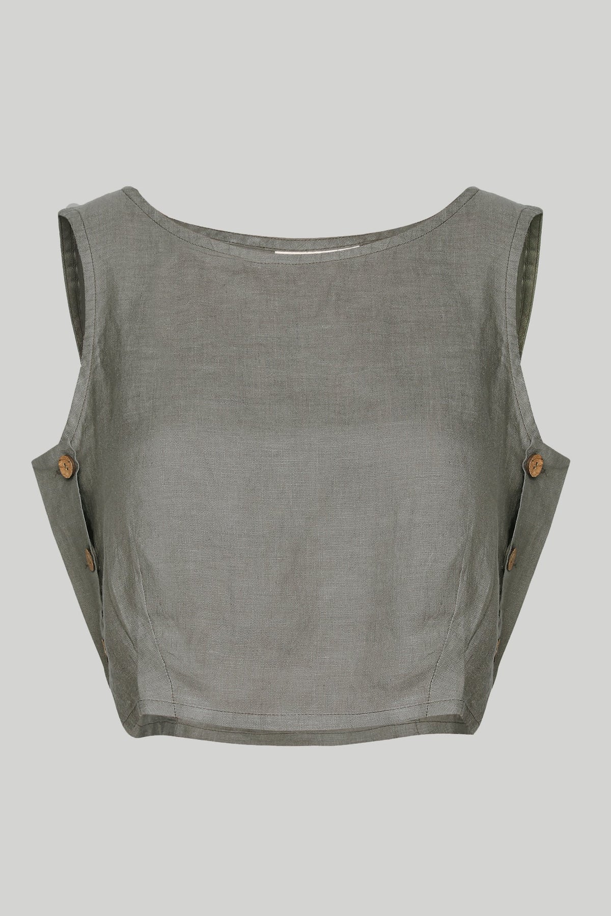 Boxy Crop Top in Dark Green