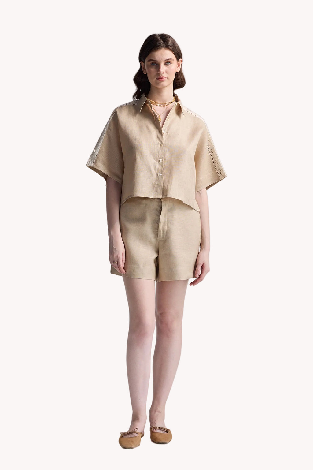 Boxy Shirt with Lace Set