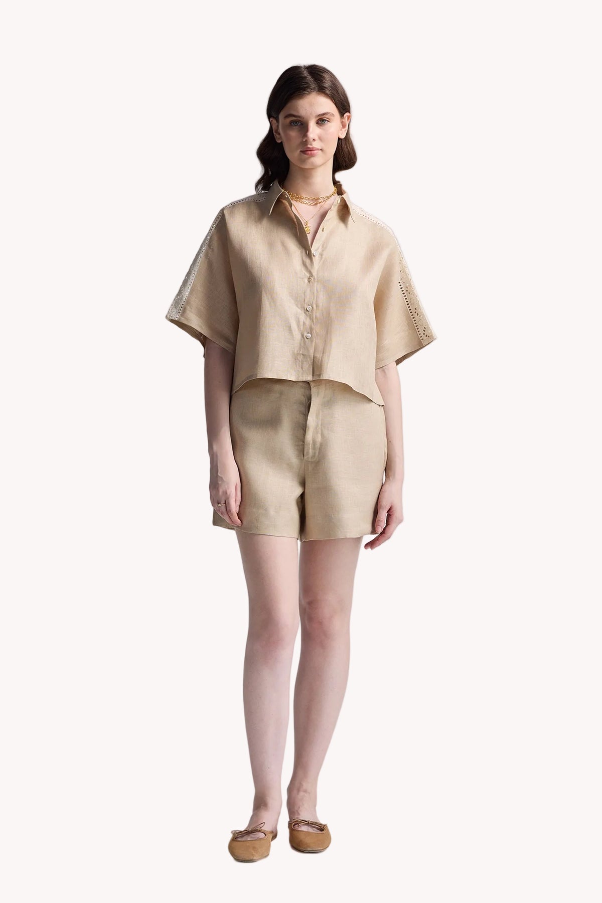 Boxy Shirt with Lace Set