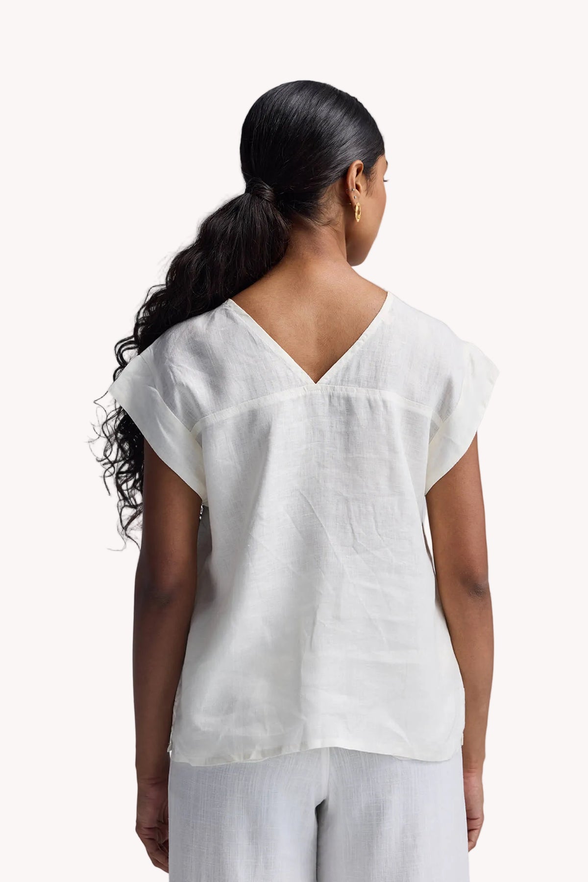 Boxy Top with Embroidered Lace Detail