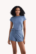 Essential Short Sleeve Tee Set in Blue