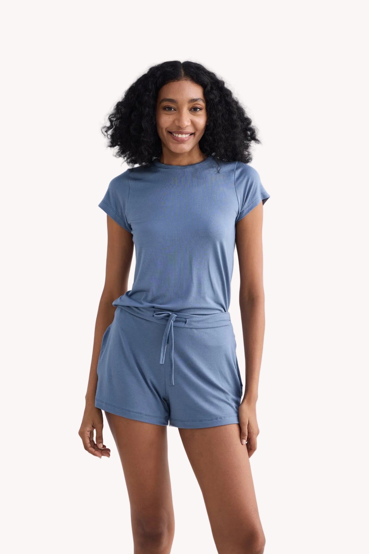 Essential Short Sleeve Tee Set in Blue