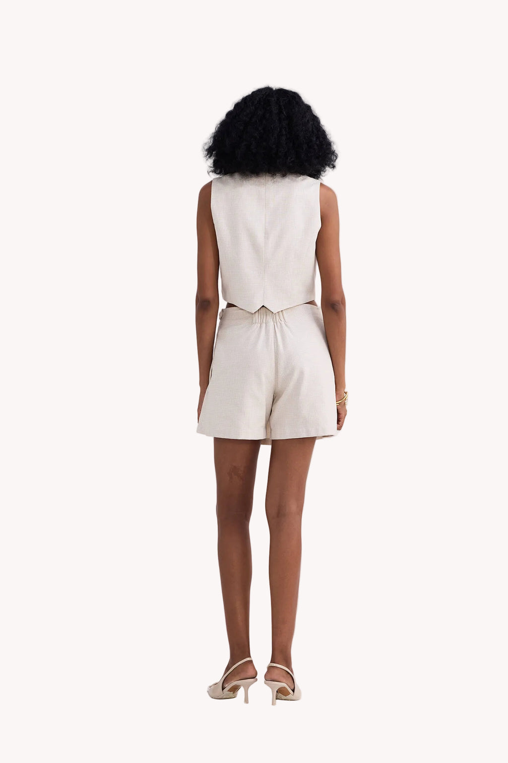 Cotton Tweed Skort in Cream