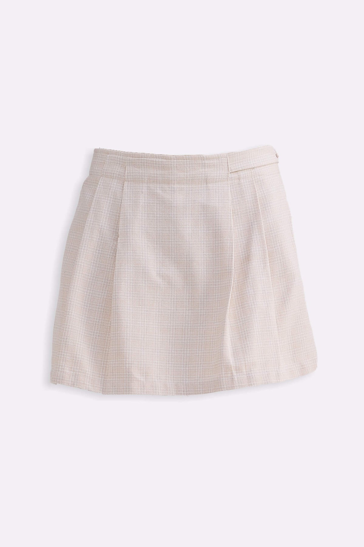 Cotton Tweed Skort in Cream