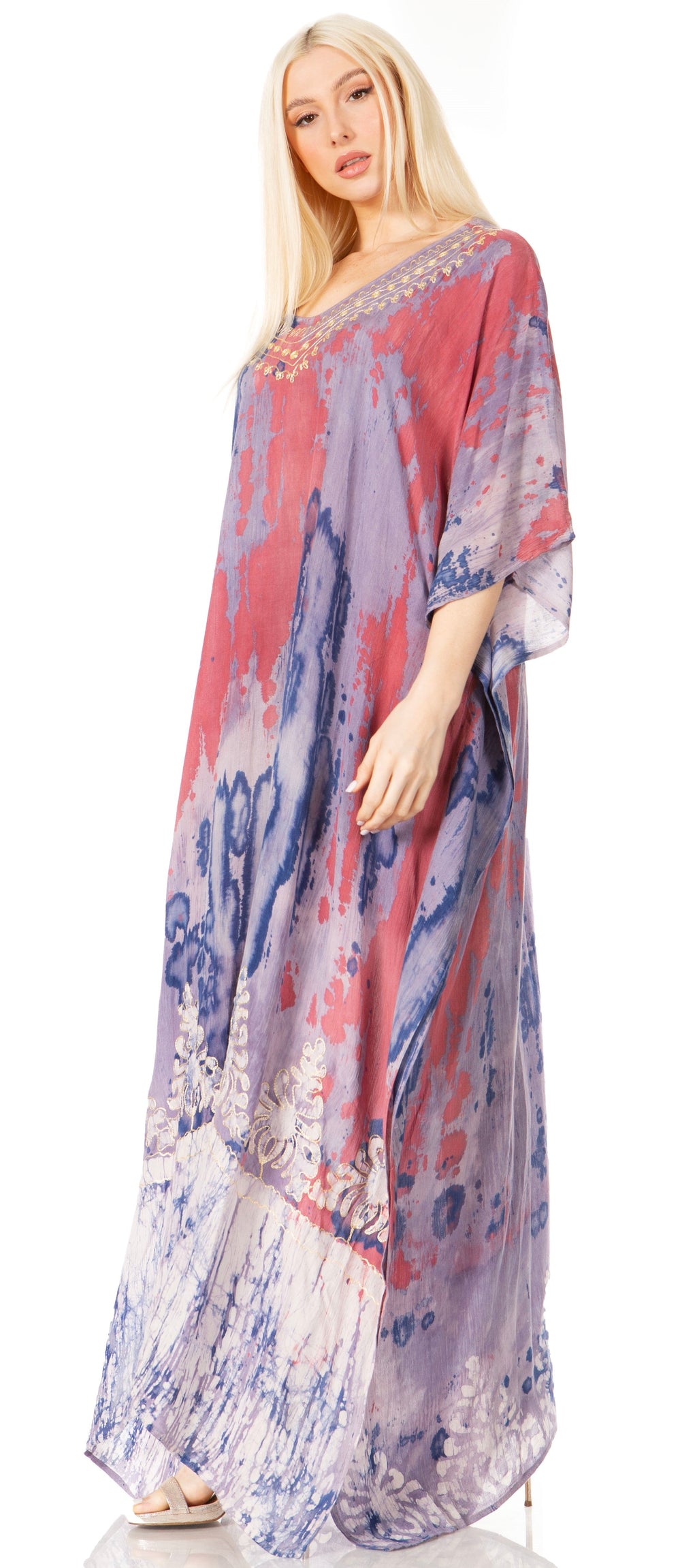Sakkas Tacy Women's Boho Summer Maxi Dress for Casual or Lounge Wear