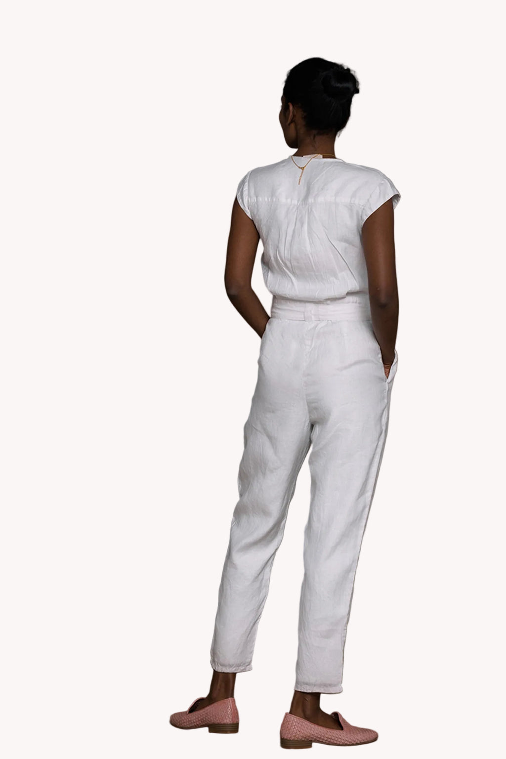 Evening Chai Jumpsuit in White