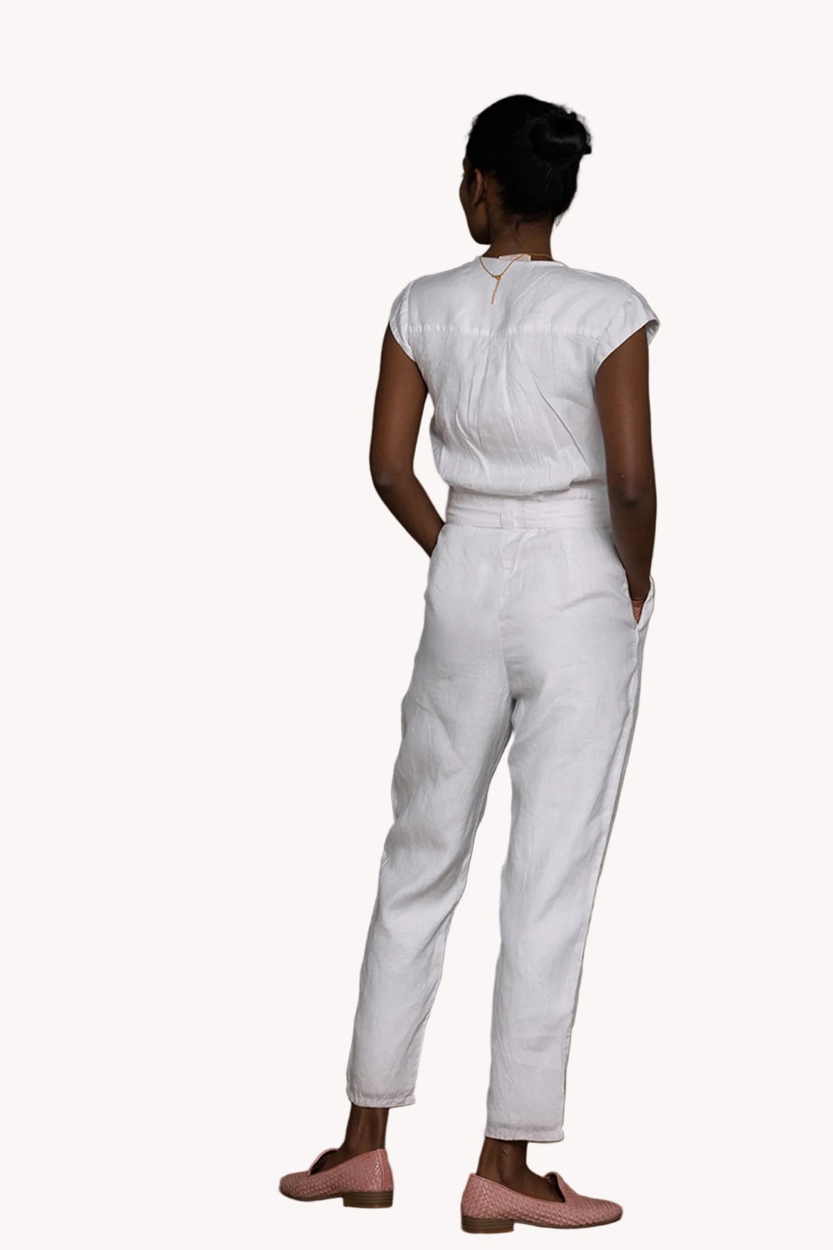 Evening Chai Jumpsuit in White