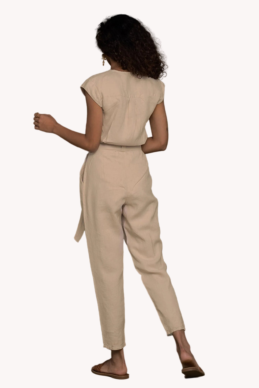 Evening Chai Jumpsuit in Neutral Beige
