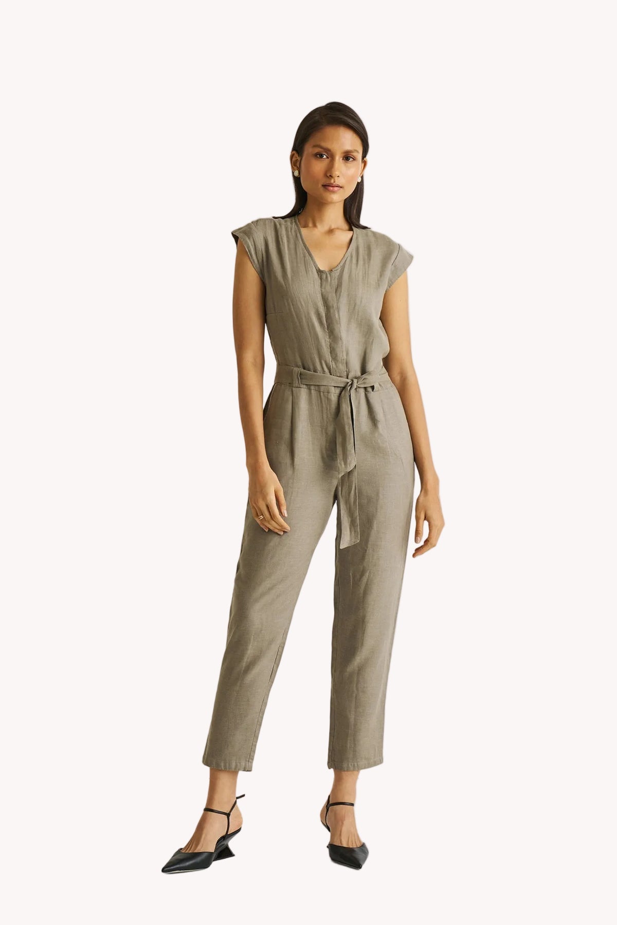 Evening Chai Jumpsuit in Dark Green