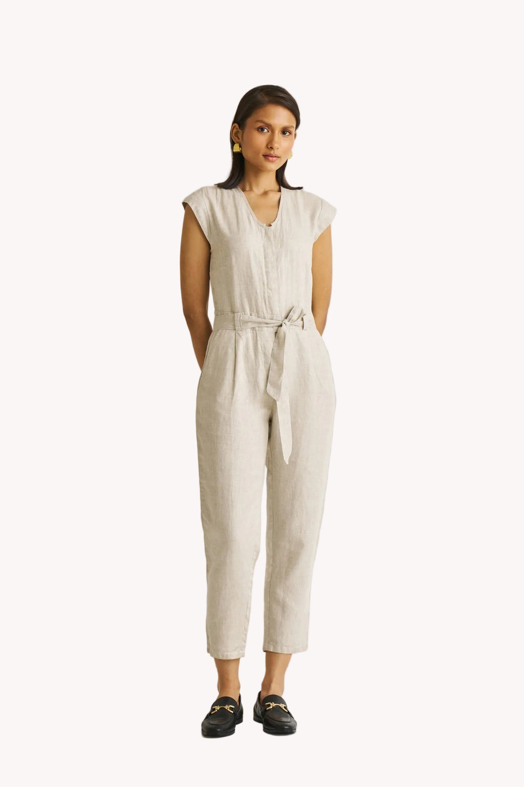 Evening Chai Jumpsuit in Light Beige
