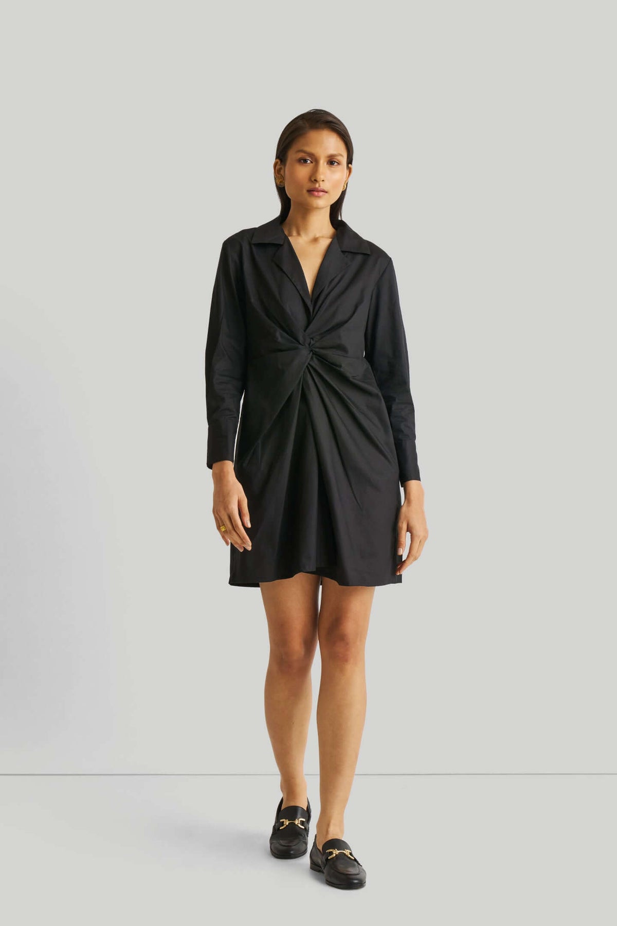 Front Twist Dress in Black